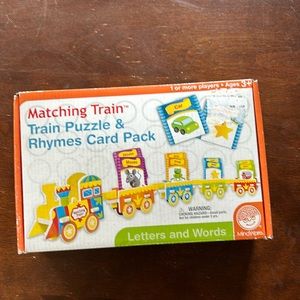 Matching train puzzles card game